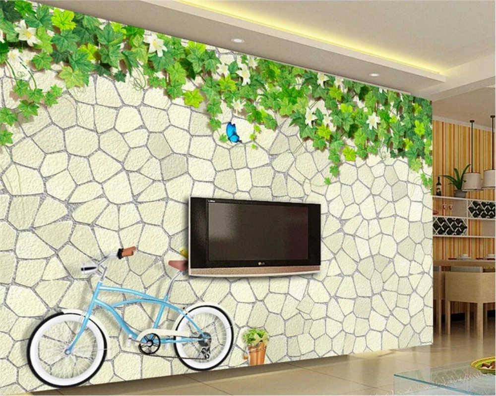 

Beibehang пользовательские обои 3d фото роспись зеленая гостиная ротанг спальня ТВ фон обои домашний декор papel de parede