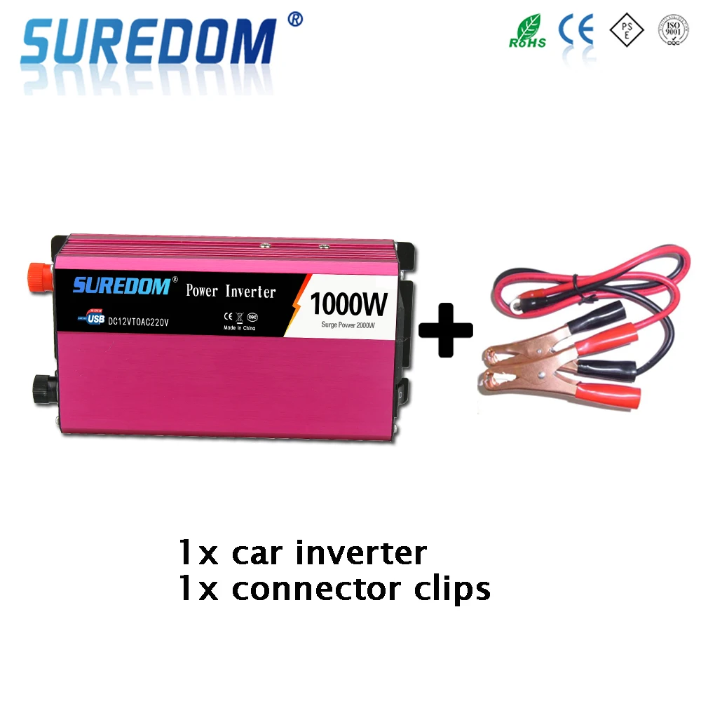 1000 Вт автомобиля преобразователя DC 12 В 24 к AC 110 220 50 Гц для окурков с USB и