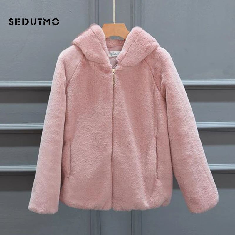 SEDUTMO Winter Faux Fur Coat Women Short Hoodie Fur Jacket Slim Warm White Thick Oversize Outerwear ED541
SEDUTMO Winter Faux Fur Coat Women Short Hoodie Fur Jacket Slim Warm White Thick Oversize Outerwear ED541