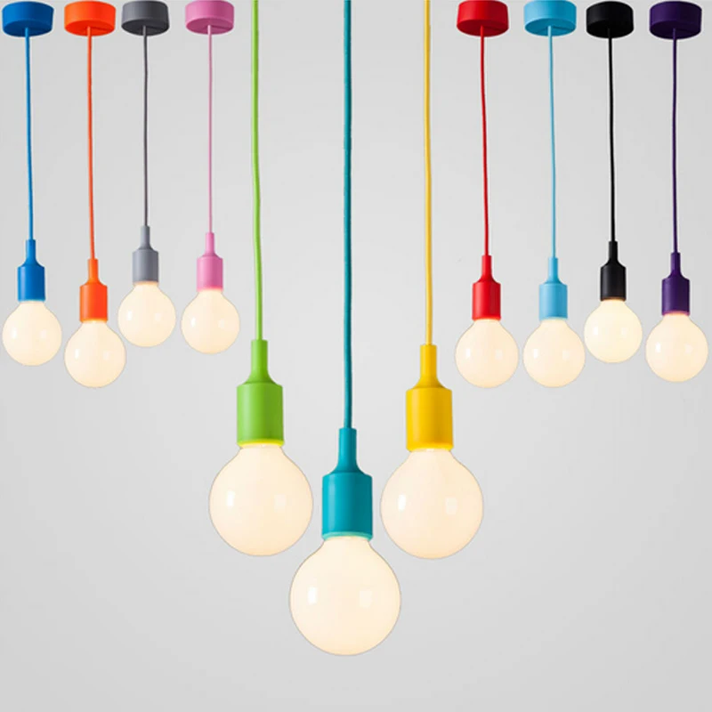 Pendant Lights Modern Simple Single Head Silica Gel Pendant Lamps AC90-260V E27 Holder 100cm Cord 13 Colors
Pendant Lights Modern Simple Single Head Silica Gel Pendant Lamps AC90-260V E27 Holder 100cm Cord 13 Colors