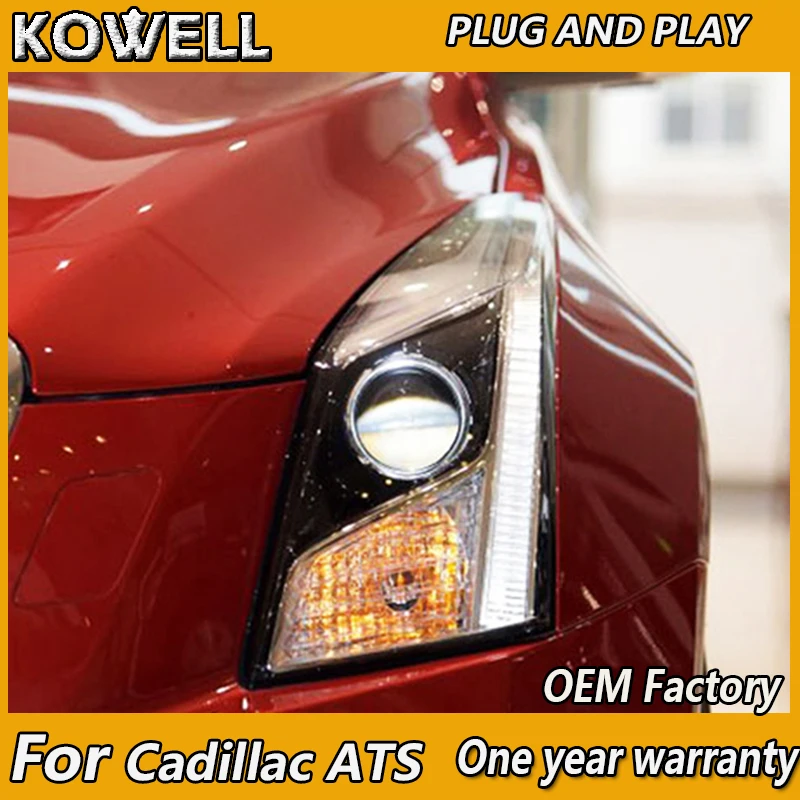 KOWELL стайлинга автомобилей для Cadillac ATS фары 2014 2015 L светодиодный DRL Bi Xenon объектив
