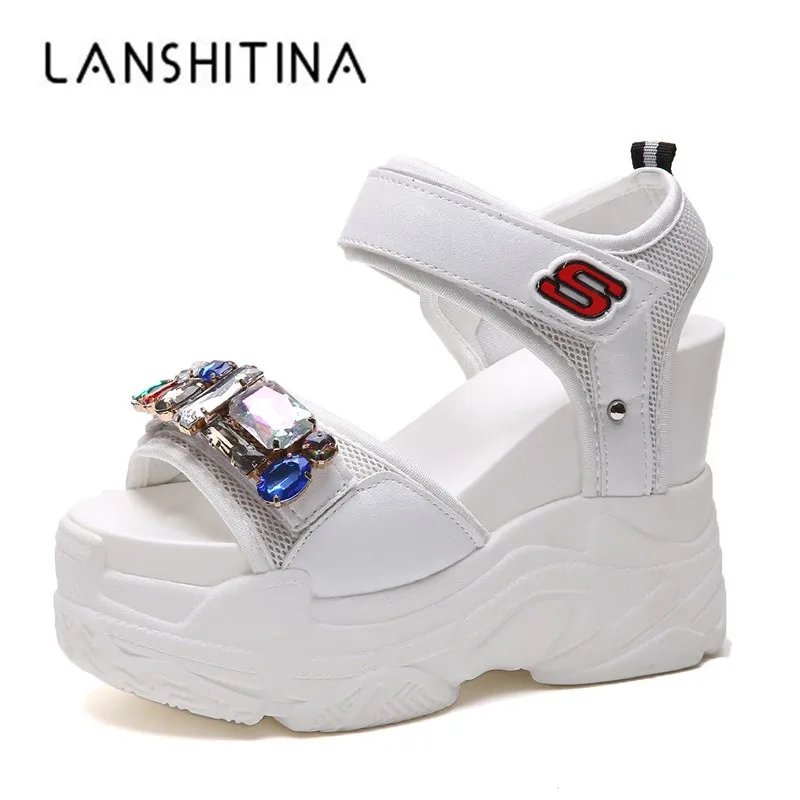 2022 Summer Women Sandals Diamond Wedge Sandals Summer Peep Toe Rhinestone High Heels Platform White Flip-Flops Heeled Sandals
2022 Summer Women Sandals Diamond Wedge Sandals Summer Peep Toe Rhinestone High Heels Platform White Flip-Flops Heeled Sandals