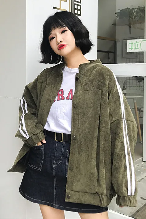 Basic Jackets Female Jacket Fashion Long Female Jacket Corduroy Autumn Korean Students Loose Baseball Coat Plus Size XXL
Basic Jackets Female Jacket Fashion Long Female Jacket Corduroy Autumn Korean Students Loose Baseball Coat Plus Size XXL