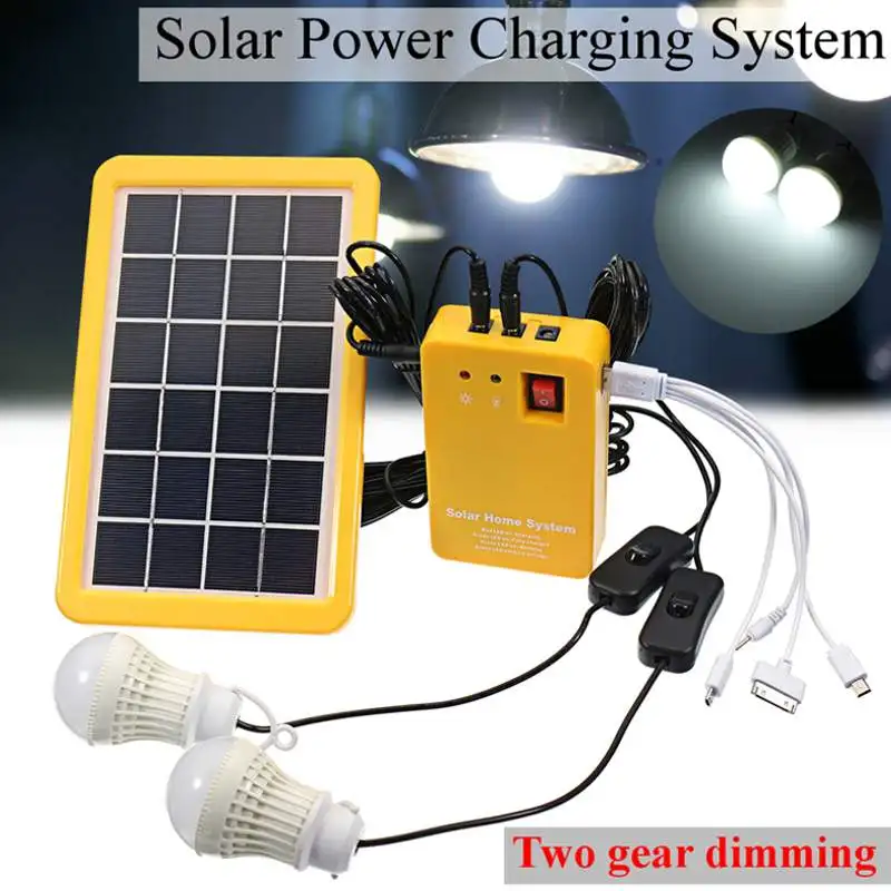 Smuxi Solar Power Panel Generator Kit 5V USB Charger Home System with 2LED Bulbs Light Indoor/Outdoor Lighting Two-shift dimming
Smuxi Solar Power Panel Generator Kit 5V USB Charger Home System with 2LED Bulbs Light Indoor/Outdoor Lighting Two-shift dimming