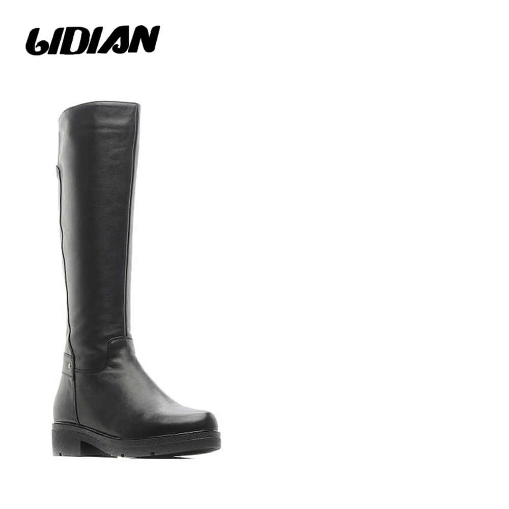 LIDIAN 2018 Women Genuine Leather Winter Boots Shoes Platform Knee high Quality leather H18 | Обувь