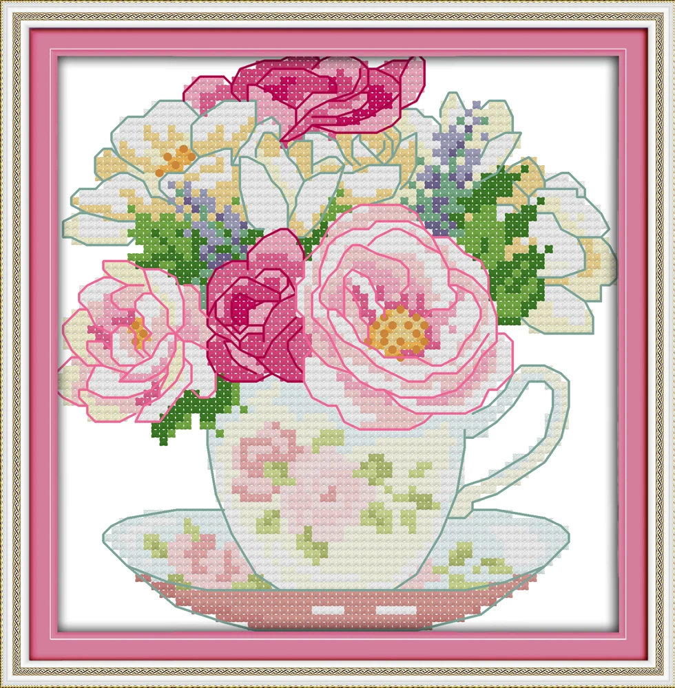Tea and flowers cross stitch kit flowers rose Aida count 14ct 11ct printed embroidery DIY handmade needlework supplies bag
Tea and flowers cross stitch kit flowers rose Aida count 14ct 11ct printed embroidery DIY handmade needlework supplies bag