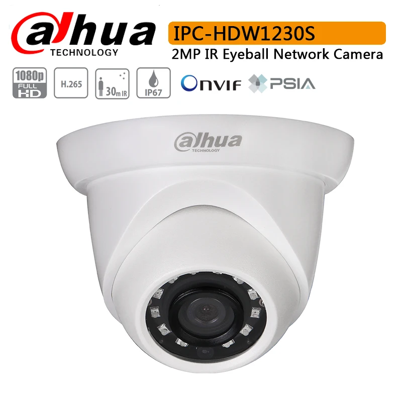 Оригинальная сетевая камера Dahua IPC-HDW1230S 2MP IR Eyeball с максимальной длиной