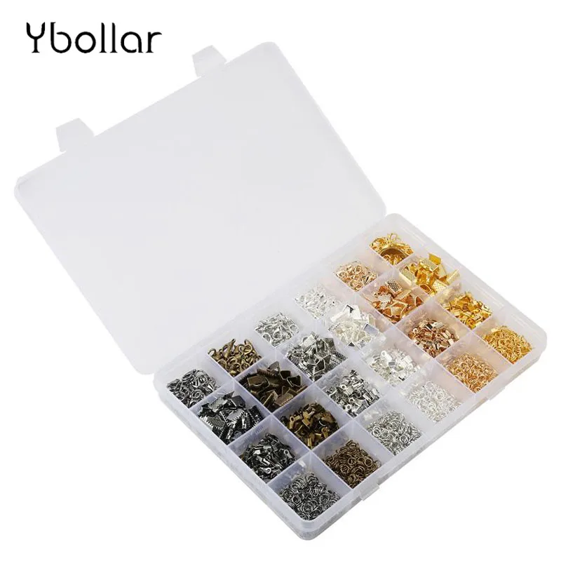 1 Box Jewelry Findings Fold Over Cord End Crimps Ribbon Clamps Jump Rings Lobster Clasps Kit 6 Colors For Necklace Bracelet
1 Box Jewelry Findings Fold Over Cord End Crimps Ribbon Clamps Jump Rings Lobster Clasps Kit 6 Colors For Necklace Bracelet