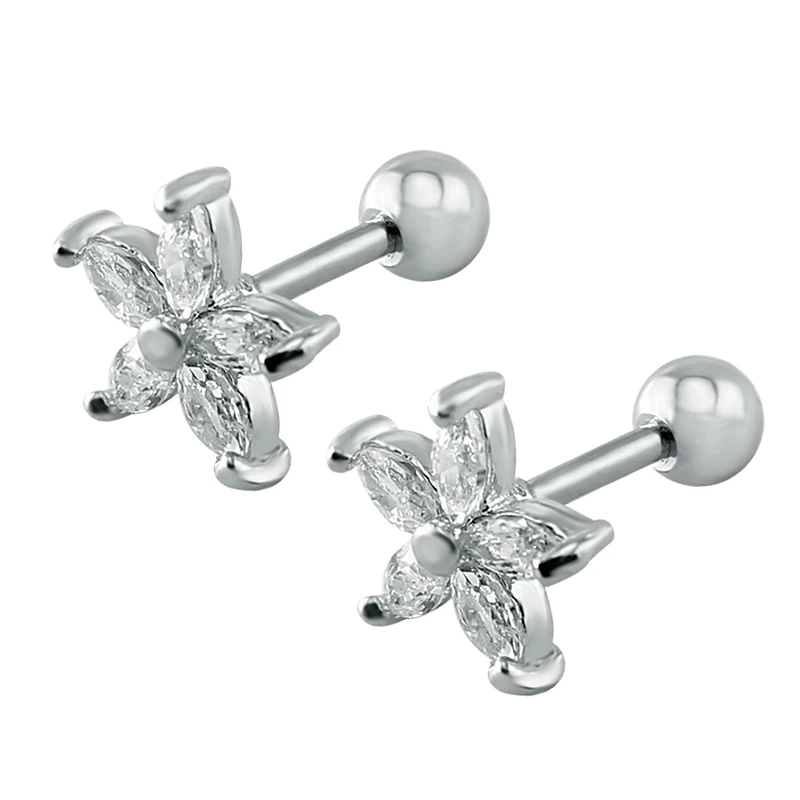1 Pair Flower Star Earrings Cz Zirconia Ear Stud Earring For Women 16 Gauge Cheap Earring Screw Ball Cute Earrings Girls Jewelry
1 Pair Flower Star Earrings Cz Zirconia Ear Stud Earring For Women 16 Gauge Cheap Earring Screw Ball Cute Earrings Girls Jewelry