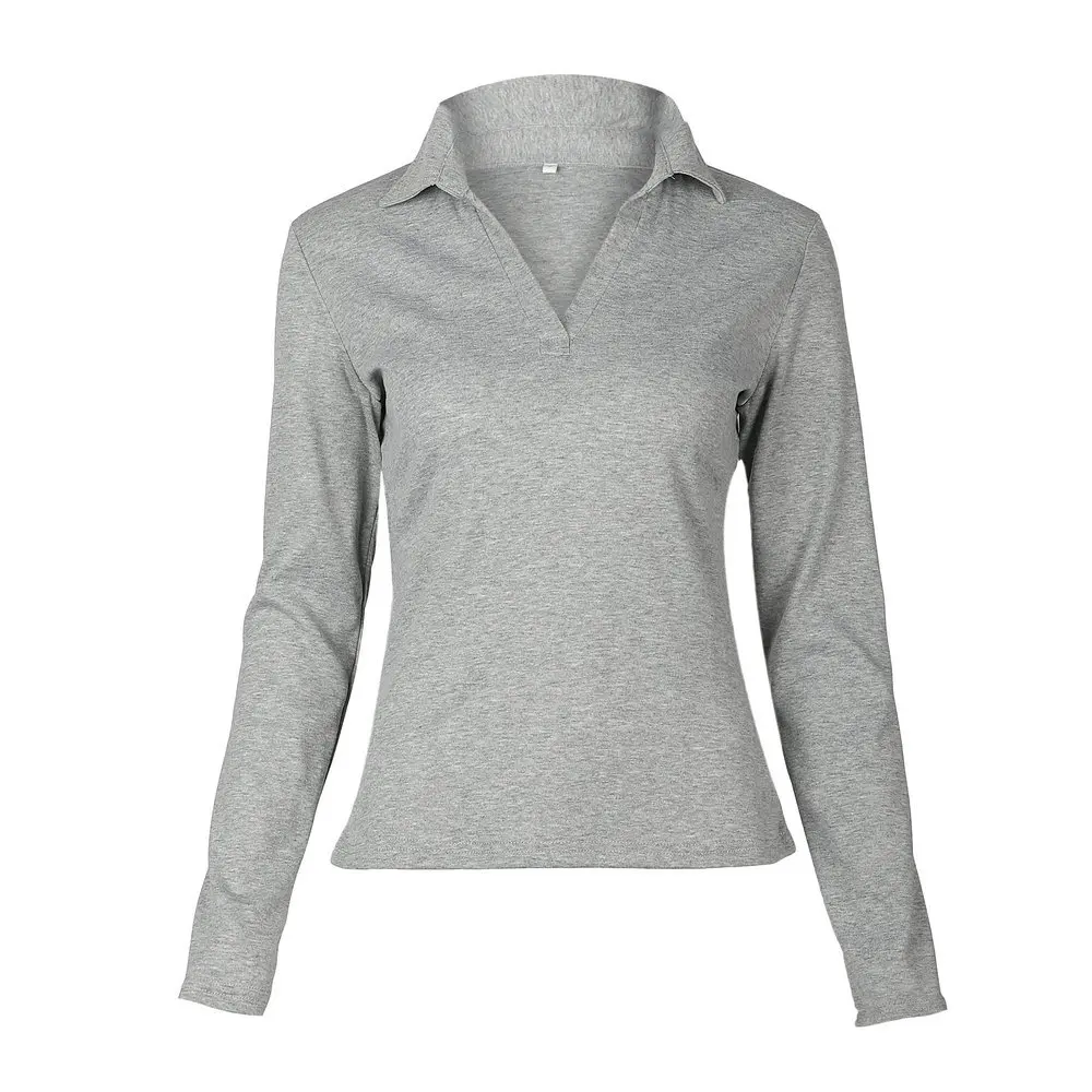 Fashion Autumn Slim T-shirts Tops Casual Women Solid Turn-down Collar Tee Shirt Femme Fashion Long Sleeve T Shirt
Fashion Autumn Slim T-shirts Tops Casual Women Solid Turn-down Collar Tee Shirt Femme Fashion Long Sleeve T Shirt