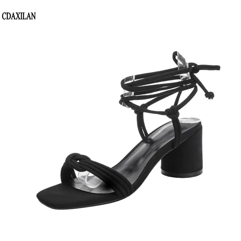 CDAXILAN new arrivals sandal women lace up kid suede ankle strap 6CM high round heels casual shoes ladies summer open toe sandal
CDAXILAN new arrivals sandal women lace up kid suede ankle strap 6CM high round heels casual shoes ladies summer open toe sandal