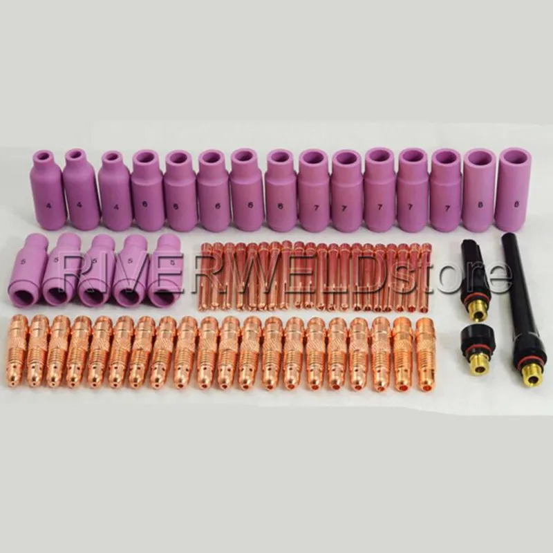 Tig welding Consumables KIT For 17 & 26 Series Air Cooled Torches and 18 Series Water Cooled Torches 63pcs
Tig welding Consumables KIT For 17 & 26 Series Air Cooled Torches and 18 Series Water Cooled Torches 63pcs