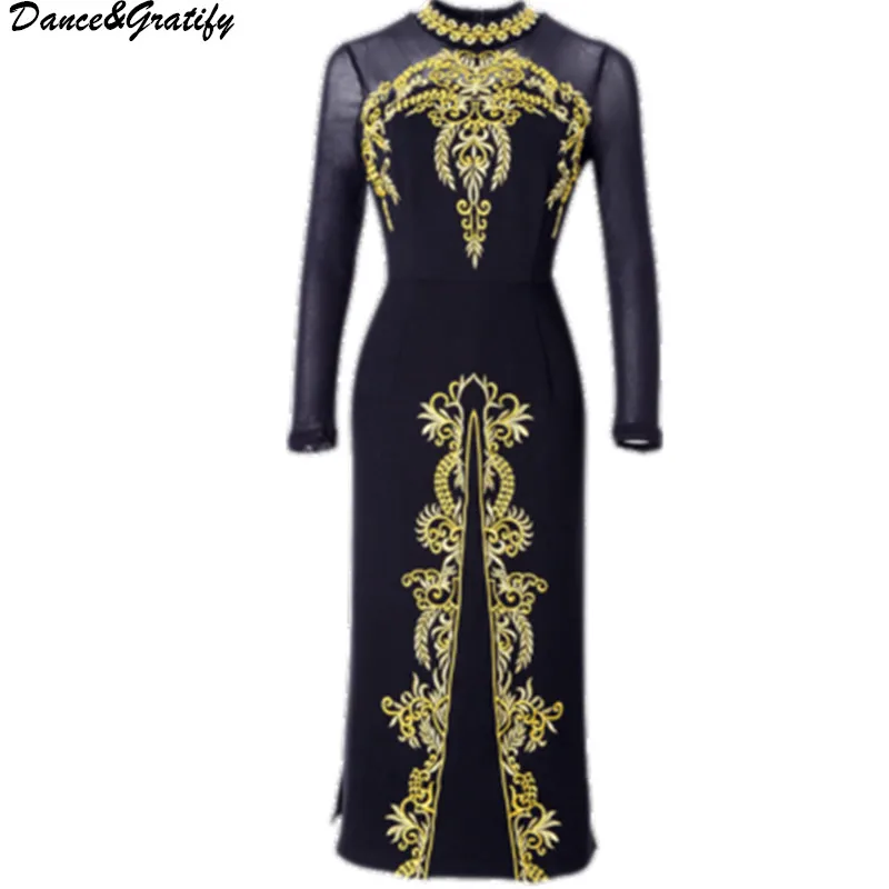 New Fashion 2021 Runway Party Dress Women's High Quality Vintage Embroidery Flowers Split Straight Dress
New Fashion 2021 Runway Party Dress Women's High Quality Vintage Embroidery Flowers Split Straight Dress