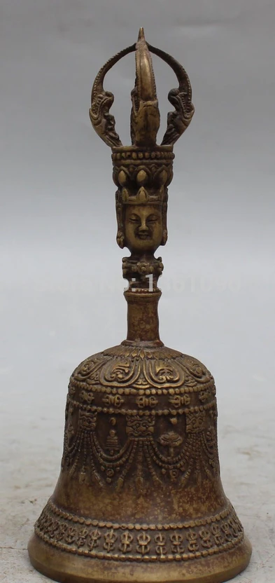xd 00543 8" Tibet Buddhist Bronze Vajra Dorje Mahakala Head Statue Protect Temple Bell
xd 00543 8" Tibet Buddhist Bronze Vajra Dorje Mahakala Head Statue Protect Temple Bell
