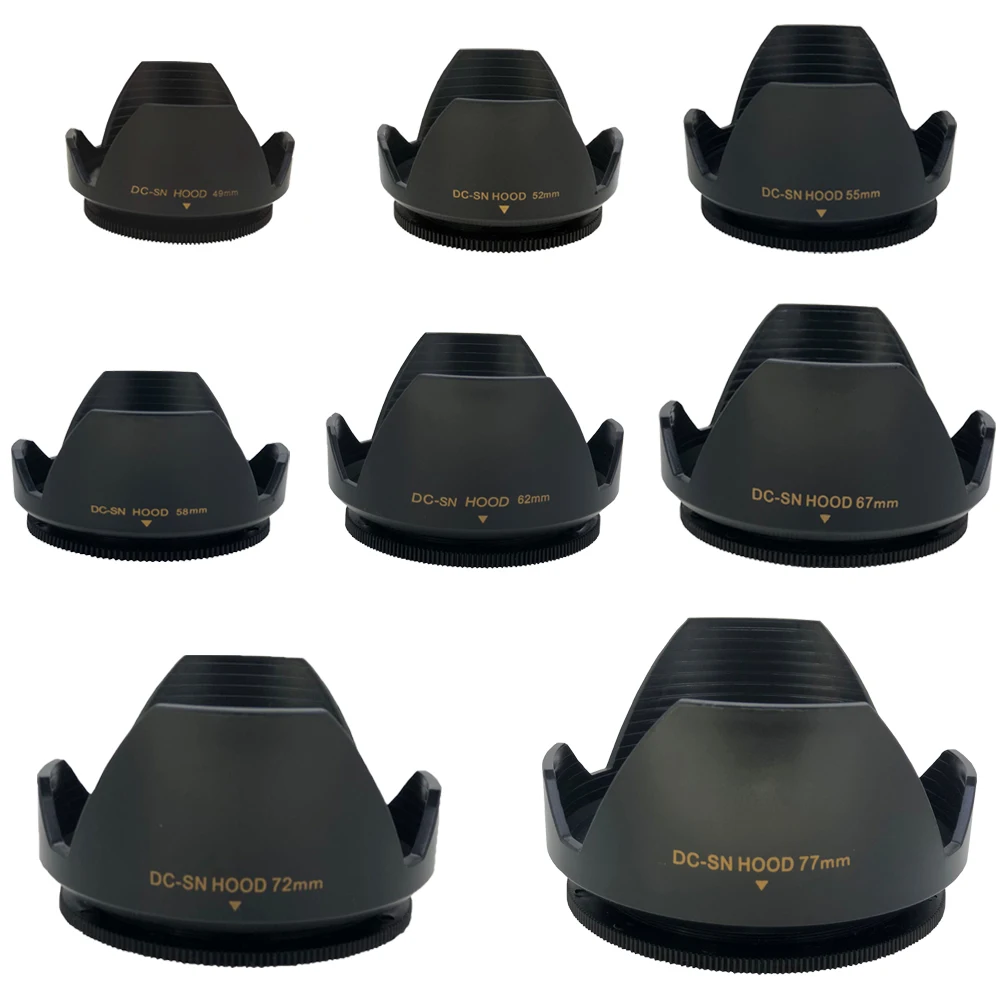 10pcs DC-SN 49 52 55 58 62 67 72 77mm Camera Lens Hood Flower Shape Lotus Type Screw Mount For canon nikon Sony SLR camera lens
10pcs DC-SN 49 52 55 58 62 67 72 77mm Camera Lens Hood Flower Shape Lotus Type Screw Mount For canon nikon Sony SLR camera lens