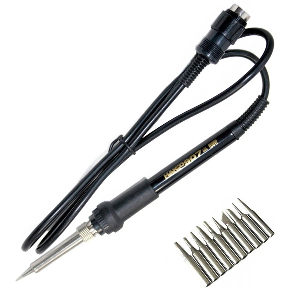 HAKKO 936 Soldering Iron 907 handle with A1321 ceramic Heater for 936/937/928/926 Soldering Station 5pin+ 10pcs Solder Iron tip
HAKKO 936 Soldering Iron 907 handle with A1321 ceramic Heater for 936/937/928/926 Soldering Station 5pin+ 10pcs Solder Iron tip