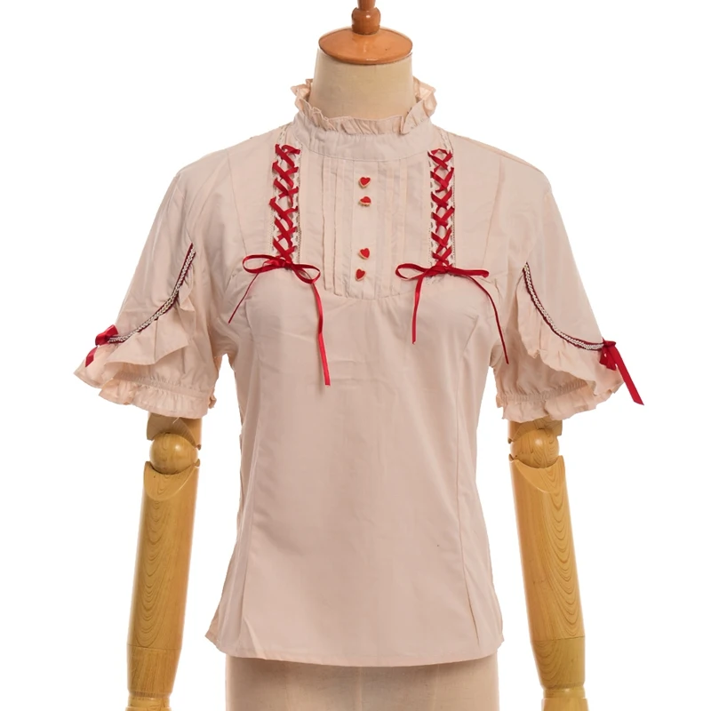 Cute Women Ruffled Cape-Sleeve Heart Buttons Lace-up Bowknot Lolita Blouse Shirt Tops
Cute Women Ruffled Cape-Sleeve Heart Buttons Lace-up Bowknot Lolita Blouse Shirt Tops