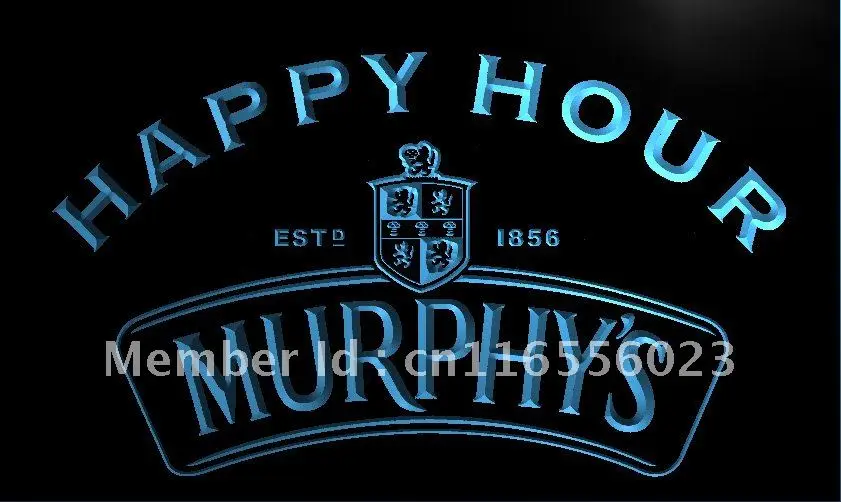LA638- Murphy's Happy Hour Beer Bar LED Neon Light Sign home decor crafts