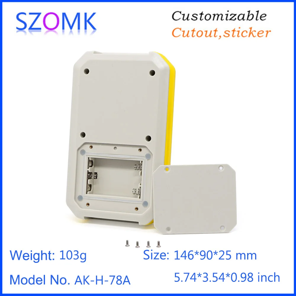 1 piece 146*90*25mm szomk 3xAAA plastic instrument enclosure junction box IP65 waterproof electronics handheld control housing
1 piece 146*90*25mm szomk 3xAAA plastic instrument enclosure junction box IP65 waterproof electronics handheld control housing