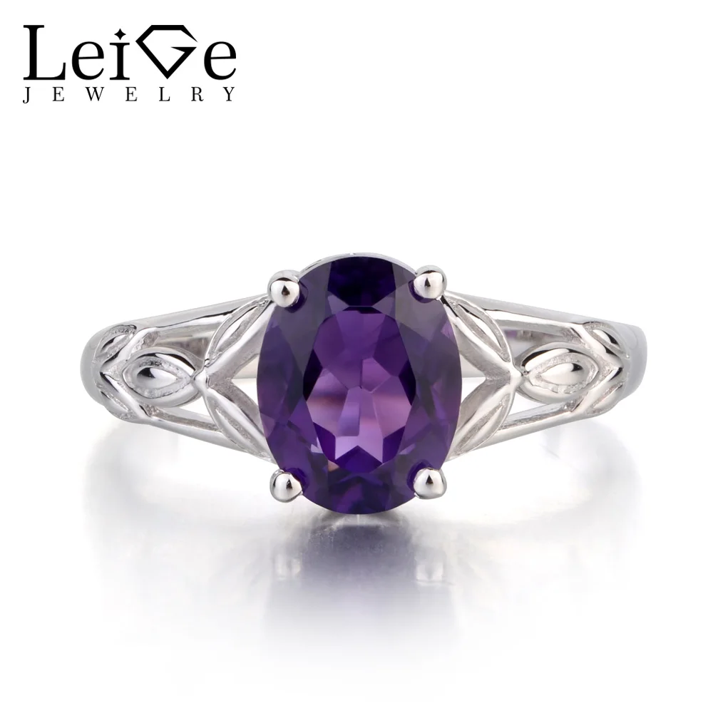 Leige Jewelry Natural Purple Amethyst Ring Oval Cut Gemstone February Birthstone Engagement Ring Solid 925 Sterling Silver Ring
Leige Jewelry Natural Purple Amethyst Ring Oval Cut Gemstone February Birthstone Engagement Ring Solid 925 Sterling Silver Ring