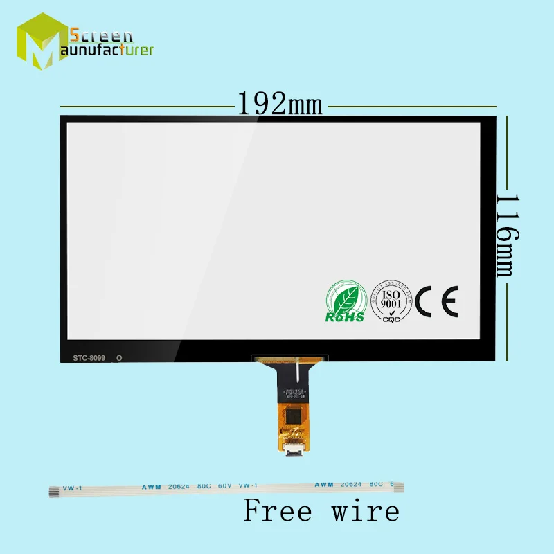 

8'' Brand new Car DVD navigation 8 inch capacitive touch screen 192 * 116/6 line touch screen / GT911 6P cable