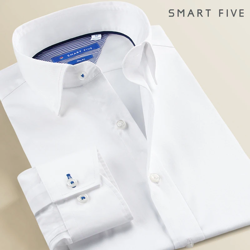 Smart Five 2018 формальные мужские рубашки с длинным рукавом белые однотонные офисные деловые хлопковые облегающие рубашки высокого качества раз...
Smart Five 2018 формальные мужские рубашки с длинным рукавом белые однотонные офисные деловые хлопковые облегающие рубашки высокого качества раз...