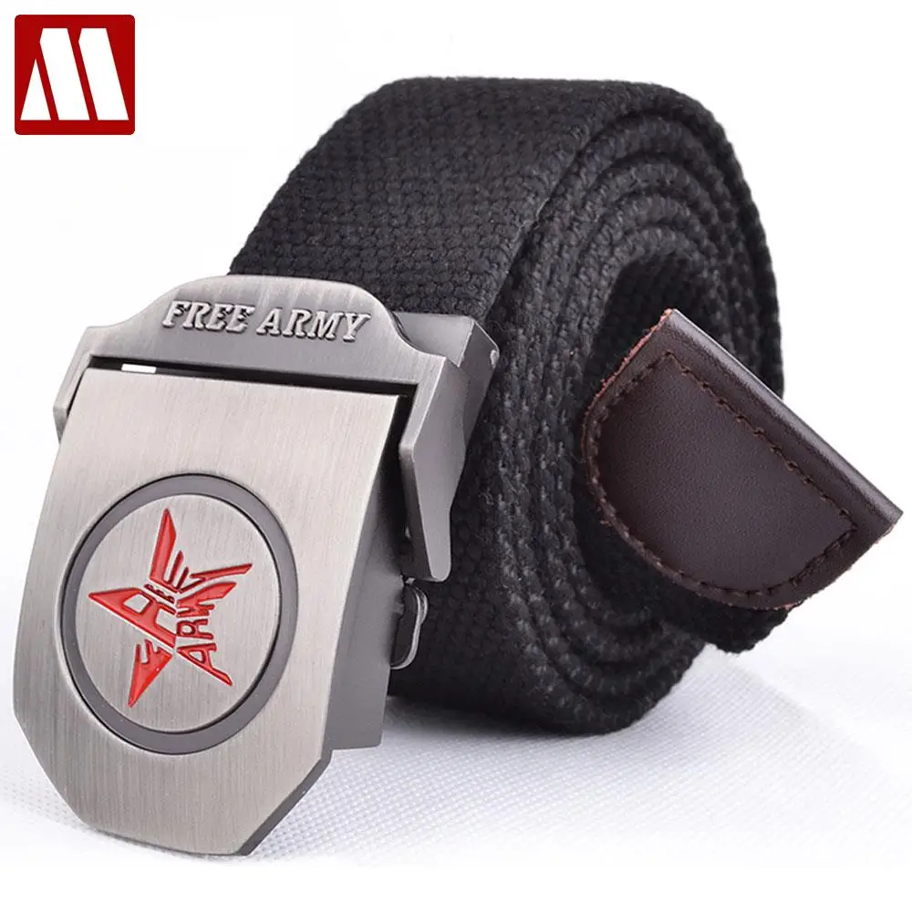 Ремень брезентовый мужской с автоматической пряжкой 110 см 140 см|automatic buckle|belt
