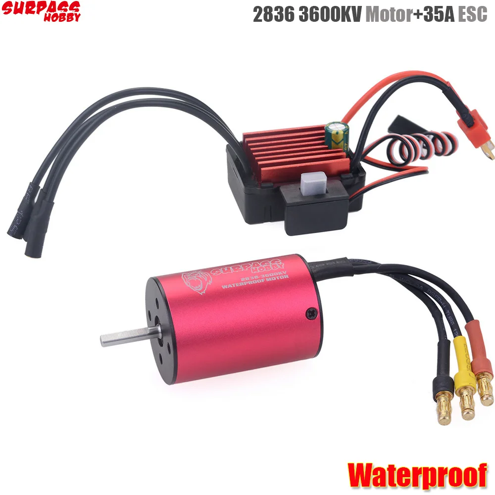 Surpass Hobby 2838 3600KV Brushless Motor + 35A Brushless Speed Controller ESC Waterproof 2S 3S For 1/16 RC Car
Surpass Hobby 2838 3600KV Brushless Motor + 35A Brushless Speed Controller ESC Waterproof 2S 3S For 1/16 RC Car