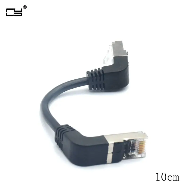 

10CM Elbow Down & Down Angled 90D cat5e 8P8C FTP STP UTP Cat 5e Ethernet Network short Cable 10cm RJ45 Lan Patch Cord Angled