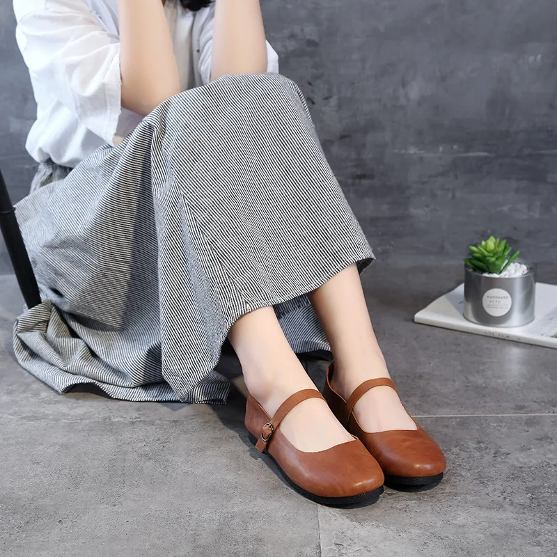 2019 Spring New Retro Handmade Cowhide Leather Shoes Woman Shallow Mouth Soft Women Comfort Shoes Non-slip Women Flat Shoes
2019 Spring New Retro Handmade Cowhide Leather Shoes Woman Shallow Mouth Soft Women Comfort Shoes Non-slip Women Flat Shoes