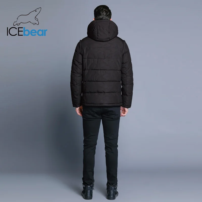 ICEbear 2019 повседневное мужское зимнее пальто двойная планка двойной Ветрозащитный