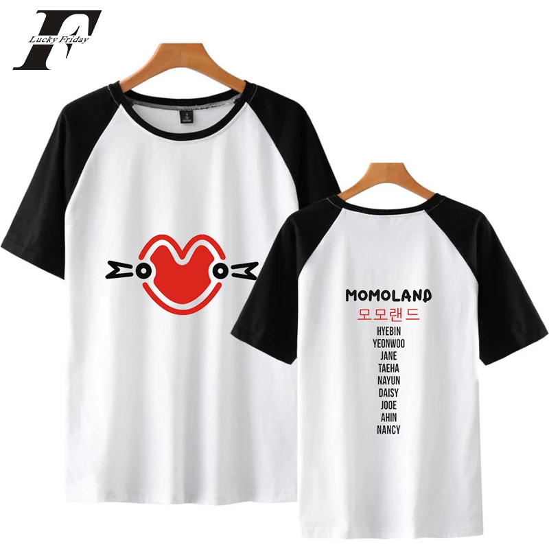 Женская одежда MOMOLAND с принтом в стиле Харадзюку лидер продаж 2019 футболки