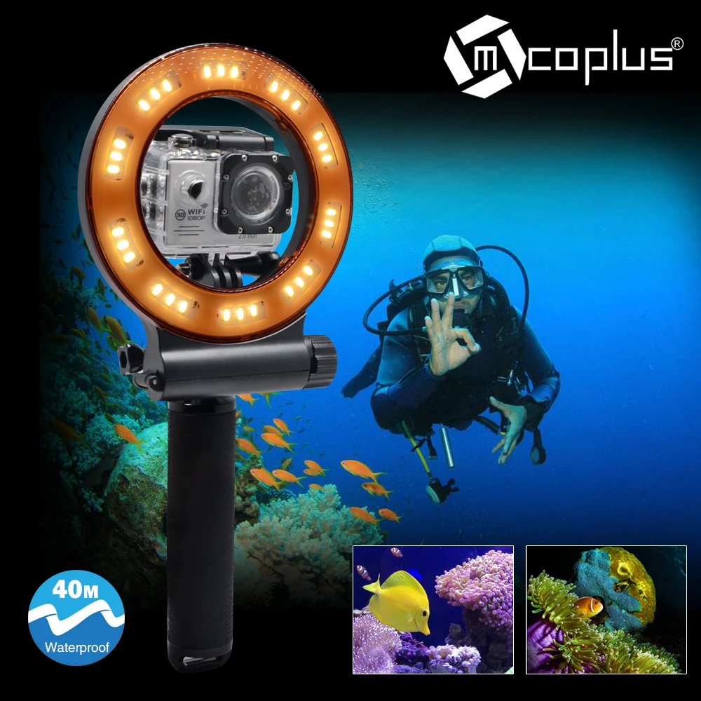 Mcoplus LED Waterproof Ring Video Light Underwater 40m Diving Lamp forGopro,Xiao YI,SJCAM Action camera waterproof case
Mcoplus LED Waterproof Ring Video Light Underwater 40m Diving Lamp forGopro,Xiao YI,SJCAM Action camera waterproof case