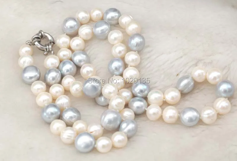 freshwater pearl white gray near round 9-10 10-11mm necklace 26inch wholesale beads
freshwater pearl white gray near round 9-10 10-11mm necklace 26inch wholesale beads