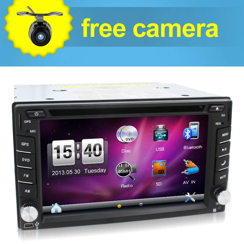 Универсальный 2 Din 6 "в тире Автомобильный dvd плеер gps/радио/FM/USB/SD/Bluetooth/tv HD