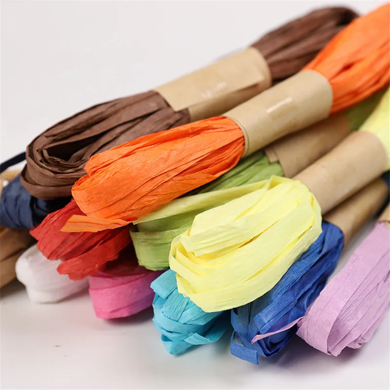 12 рулонная цветная бумажная веревка лента рафия Свадебная вечеринка украшения