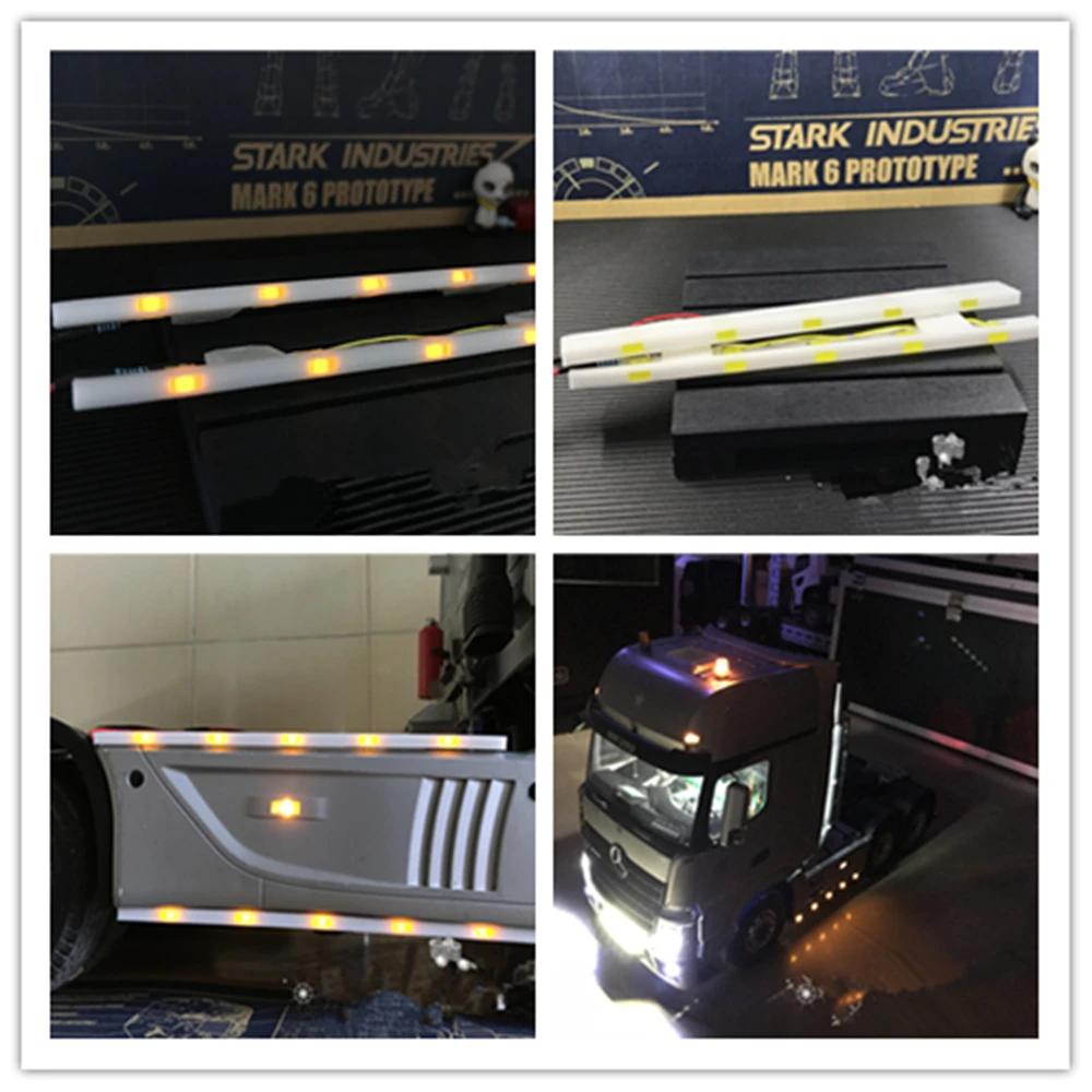 Remote control actros trailer truck decorative side led lights bar for tamiya 1:14 scale tractor scania R620 beenz 3363 MAN tgx
Remote control actros trailer truck decorative side led lights bar for tamiya 1:14 scale tractor scania R620 beenz 3363 MAN tgx