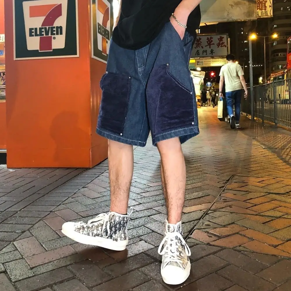 2019 summer corduroy pocket stitching hip hop trend men and women ultra-hot loose denim shorts
2019 summer corduroy pocket stitching hip hop trend men and women ultra-hot loose denim shorts