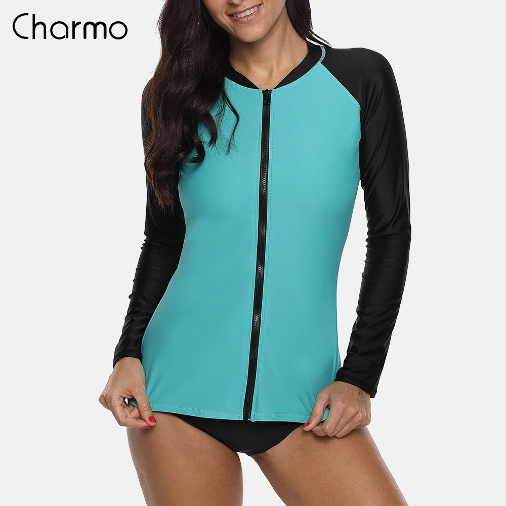 Charmo Women Long Sleeve Zipper Rashguard Swimsuit Running Shirt Hiking Shirts Surfing Top Rash Guard Zipper UPF50+ Swimwear
Charmo Women Long Sleeve Zipper Rashguard Swimsuit Running Shirt Hiking Shirts Surfing Top Rash Guard Zipper UPF50+ Swimwear