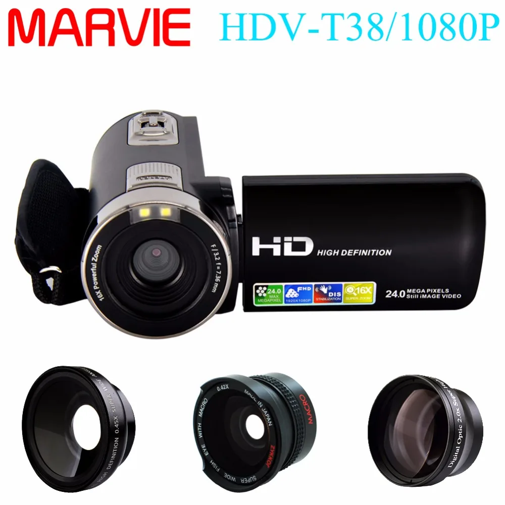 Marvie hdv t38 Full HD видео Камера видеокамера 1080 P цифрового 16X цифровой зум 24mp