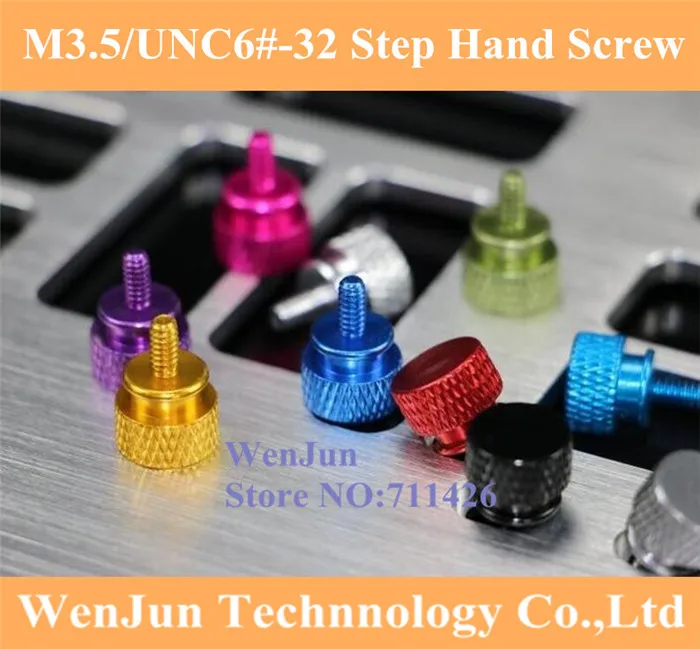50pcs colourful anodizing aluminum step hand screw computer case screw M3.5/UNC6#-32 for PCI Chassis screw
50pcs colourful anodizing aluminum step hand screw computer case screw M3.5/UNC6#-32 for PCI Chassis screw