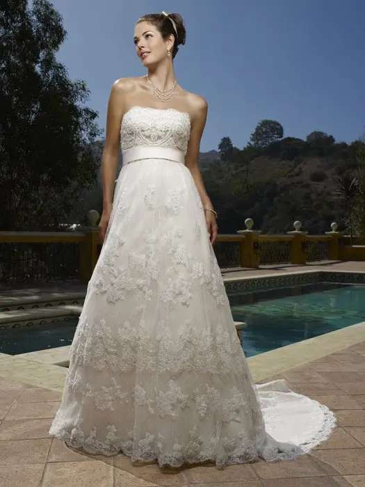 Bohemian Wedding Dresses Blue Tropical Modest Dress White A-Line Floor-Length Court Train Lace Sweetheart Off 2015 Free Shipping | Свадьбы и