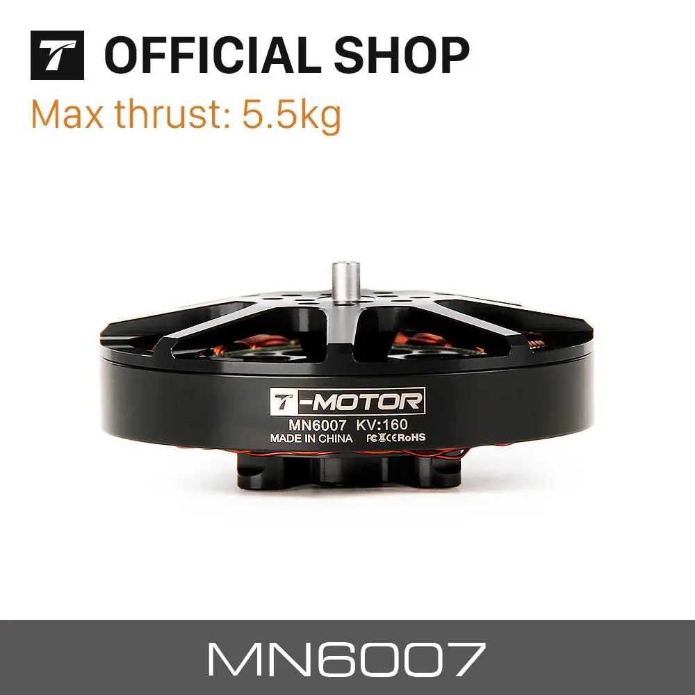 T-MOTOR MN6007 KV160 KV320 brushless motor max thrust 5.5kg long flight time super light efficient drone match 21-22 inch prop
T-MOTOR MN6007 KV160 KV320 brushless motor max thrust 5.5kg long flight time super light efficient drone match 21-22 inch prop