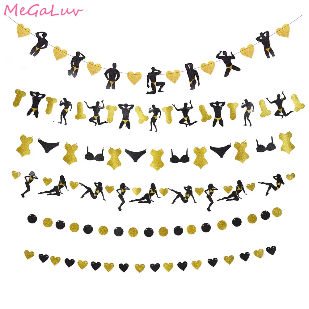 Gold Glitter Bachelorette Party Male Dancers Banner Hen Party Garland Bunting Flags Sign Decorations Bridal Shower Supplies
Gold Glitter Bachelorette Party Male Dancers Banner Hen Party Garland Bunting Flags Sign Decorations Bridal Shower Supplies
