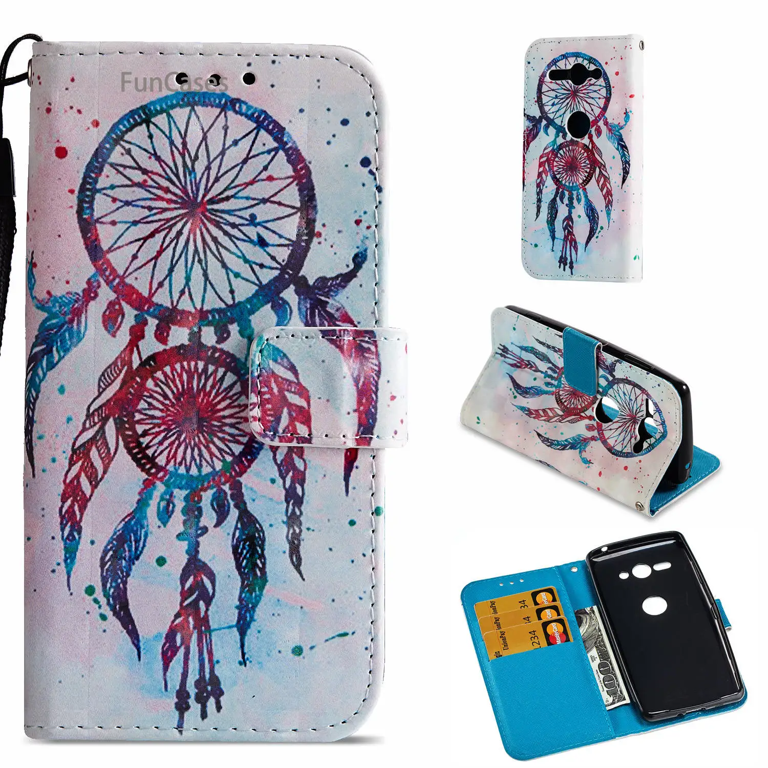 Милые Ловец снов флип чехол для телефона с рисунками Hoesjes sony XZ2 компактная мягкая