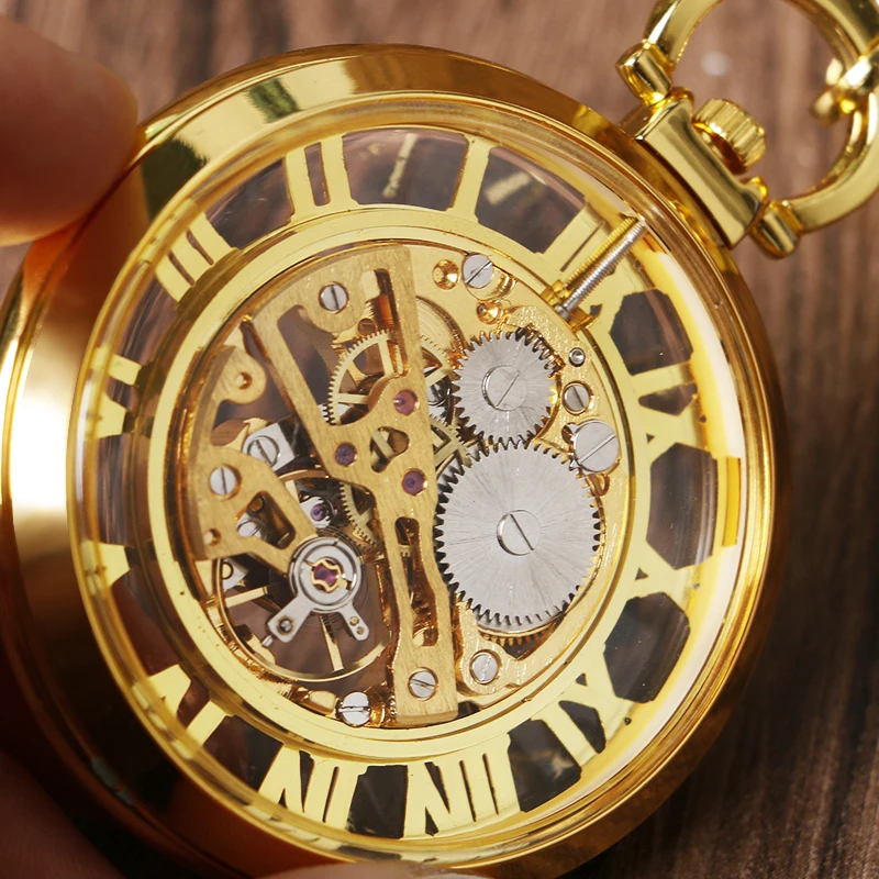 Luxury Gold Skeleton Roman Numbers Open Face Transparent Pocket Watch Men Women Top Gift Item
Luxury Gold Skeleton Roman Numbers Open Face Transparent Pocket Watch Men Women Top Gift Item