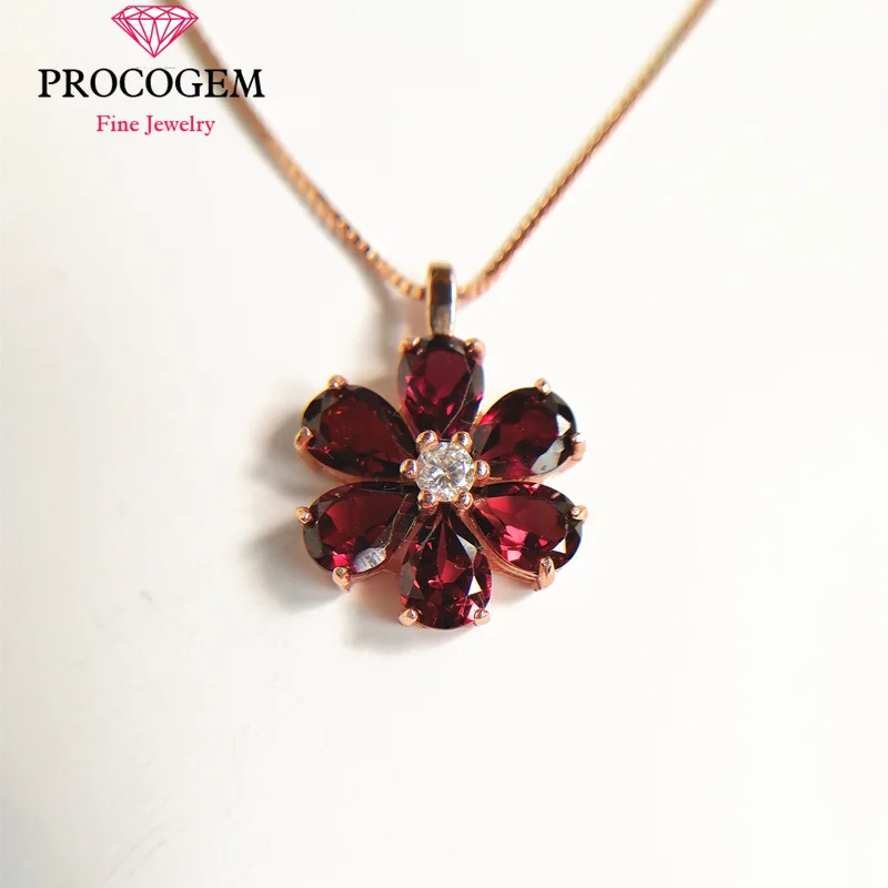 Natural Garnet Flower pendant Necklace for women 100% real gemstone 6Ct Silver 925 18K Rose gold plated fine trendy Jewelry #298
Natural Garnet Flower pendant Necklace for women 100% real gemstone 6Ct Silver 925 18K Rose gold plated fine trendy Jewelry #298