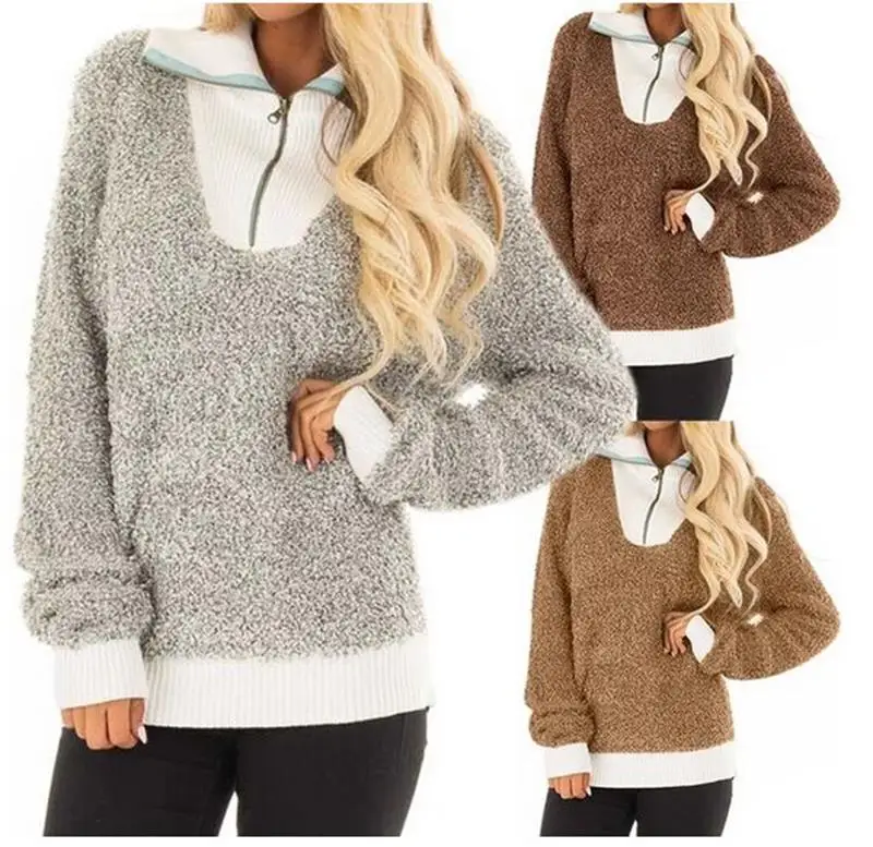 2018 Autumn winter new style long sleeves lady's coat cashmere turtleneck with zipper sweater
2018 Autumn winter new style long sleeves lady's coat cashmere turtleneck with zipper sweater