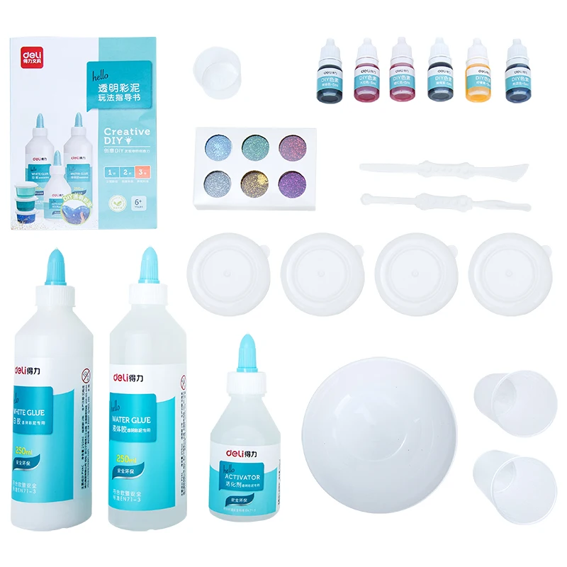 26items/set Deli 67872 Glue Set for crystal clay Student Hand-made DIY Crystal Mud White Glue + Activator Safe and Washable
26items/set Deli 67872 Glue Set for crystal clay Student Hand-made DIY Crystal Mud White Glue + Activator Safe and Washable