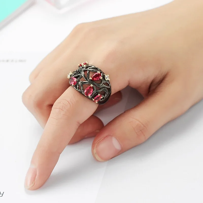 OMHXZJ Wholesale European Fashion Woman Man Party Wedding Gift Water Drop Red Gold AAA Zircon 18KT Black Gold Ring RR813
OMHXZJ Wholesale European Fashion Woman Man Party Wedding Gift Water Drop Red Gold AAA Zircon 18KT Black Gold Ring RR813